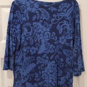 Floral blue Croft & Barrow top